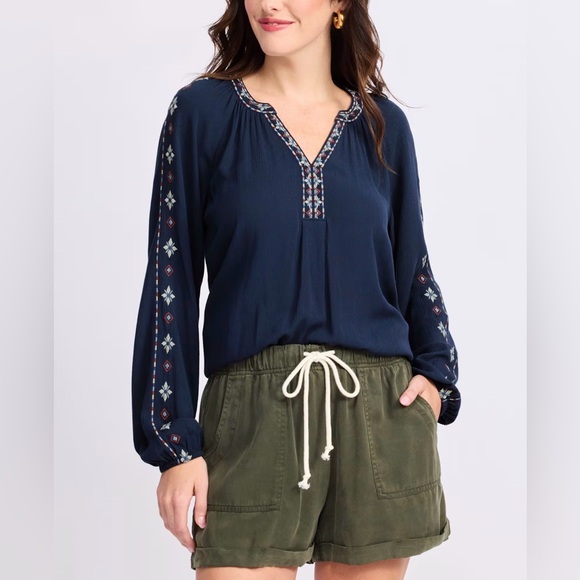 Market & Spruce Tops - MARKET & SPRUCE Indy Embroidery Blouse - M